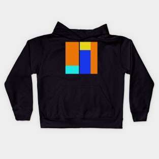 blue orange and yellow abstract minimalist art Kids Hoodie